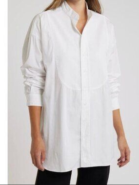 Frank & Eileen Victoria Italian Tuxedo Shirt Oversized